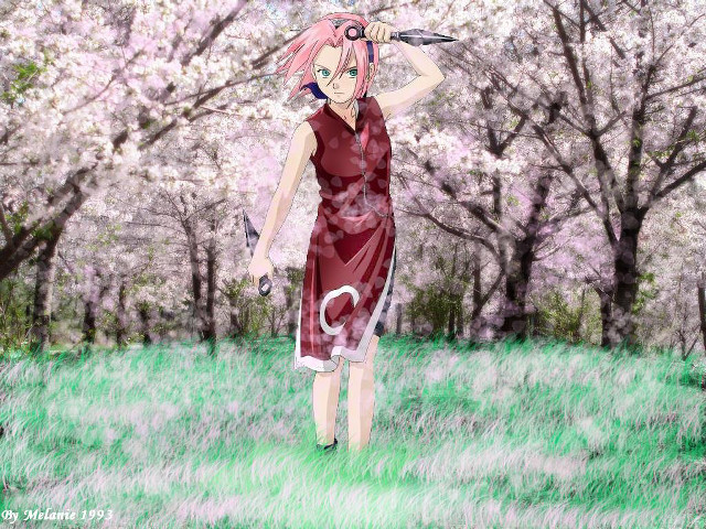 Woman red dress field trees free wallpaper for desktop - medium preview image