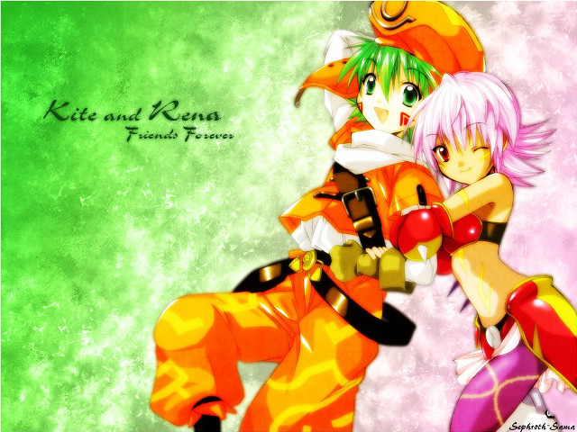 Anime pinkhair orangeoutfit redglove yellowhat free wallpaper for desktop - medium preview image