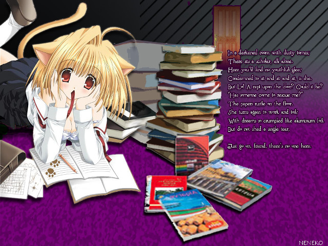 Girl books laptop anime arcueid free wallpaper for desktop - medium preview image