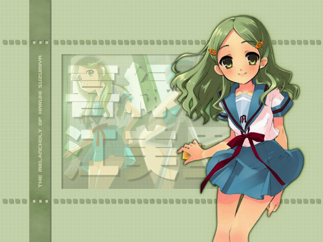 Girl dress bow portrait green free wallpaper for desktop - medium preview image