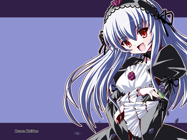 White haired anime girl gothic free wallpaper for desktop - medium preview image