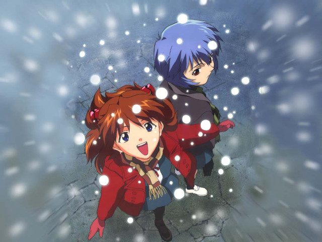 Anime snow red coats hologram free wallpaper for desktop - medium preview image