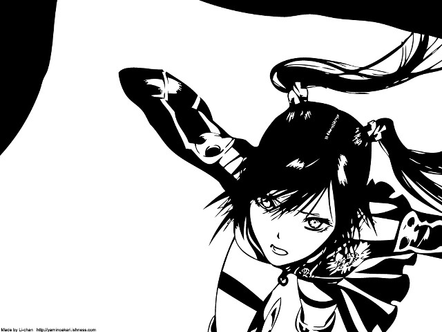 Black white anime girl hat free wallpaper for desktop - medium preview image