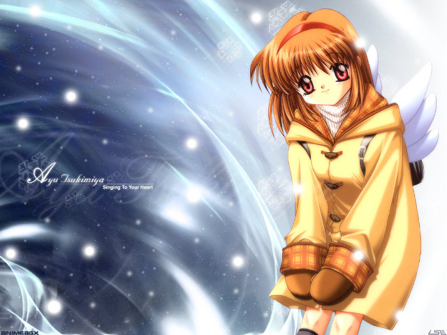 Angel wings yellow coat anime free wallpaper for desktop - medium preview image