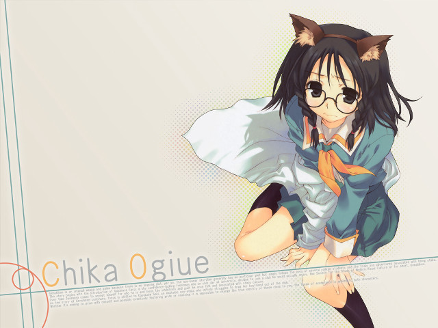 Anime girl cat ears glasses free wallpaper for desktop - medium preview image