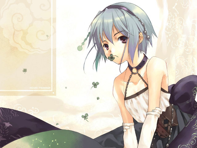 Bluehair whiteDress butterflyFrame gothicAnime AlicePrin free wallpaper for desktop - medium preview image