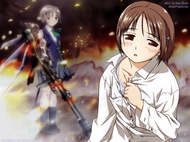 Man woman fire sky gun free wallpaper for desktop - medium preview image