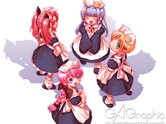 Anime girls pink hair braids free wallpaper for desktop - medium preview image