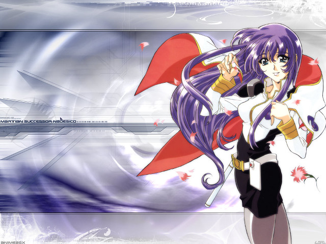Anime girl purple hair sword free wallpaper for desktop - medium preview image