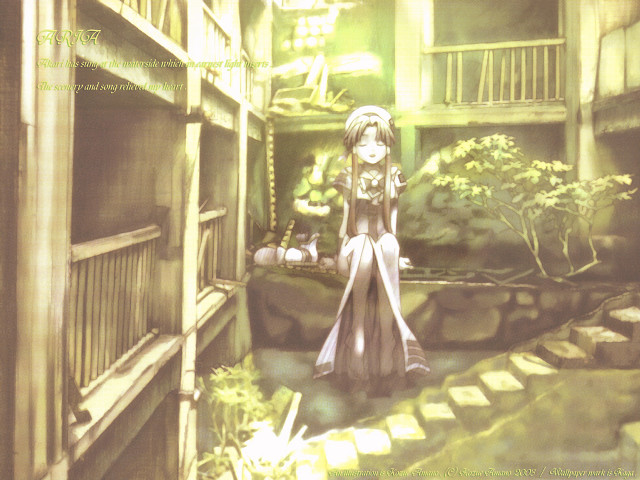 Girl doorway stairs tree gothic free wallpaper for desktop - medium preview image