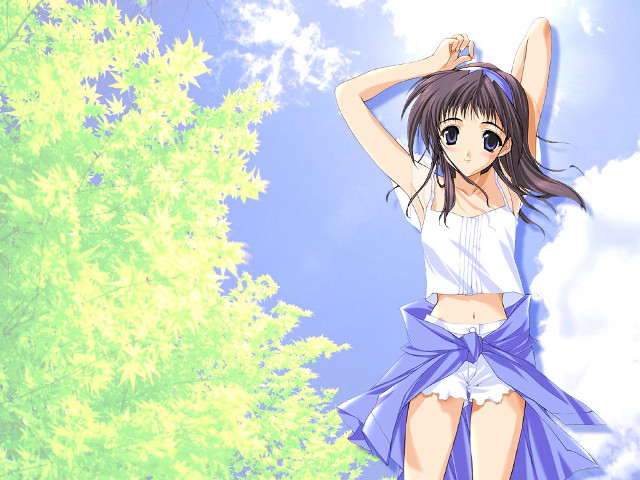 Chizuko yoshida anime girl outdoor free wallpaper for desktop - medium preview image