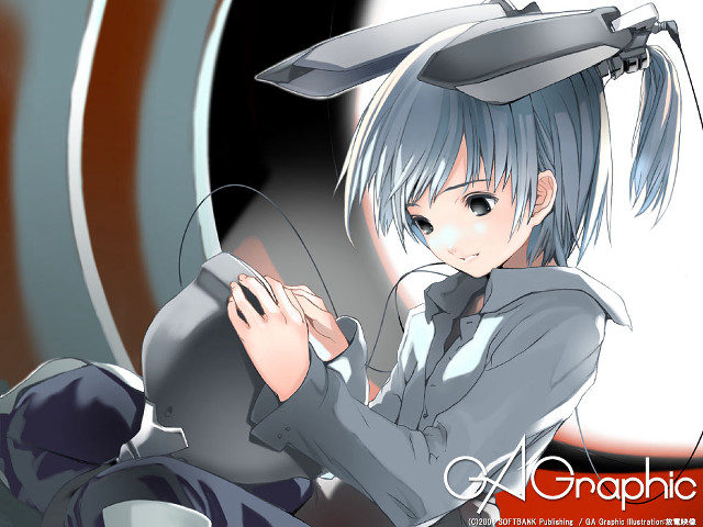 Anime girl sci fi animal free wallpaper for desktop - medium preview image