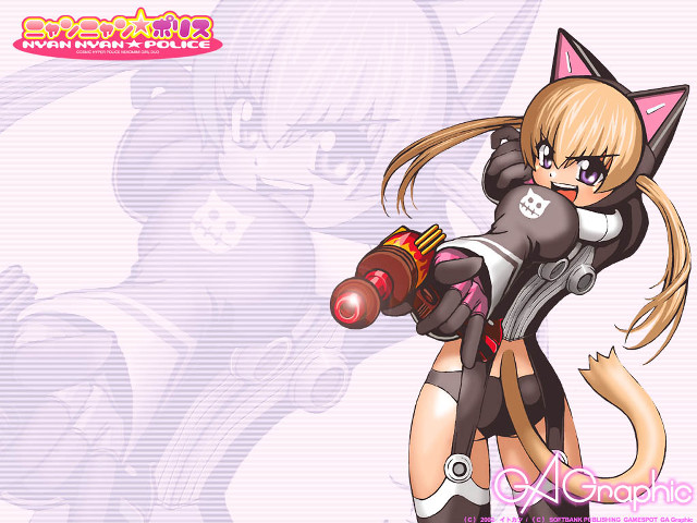 Cat costumed girl gun yayoi free wallpaper for desktop - medium preview image