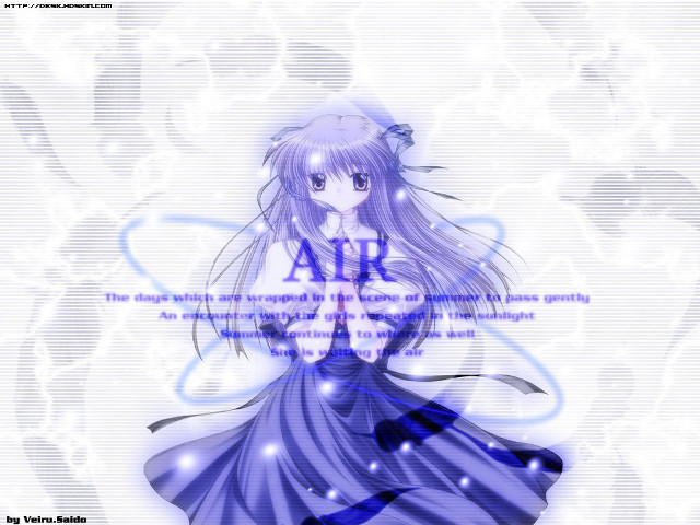 Girl blue dress anime long free wallpaper for desktop - medium preview image