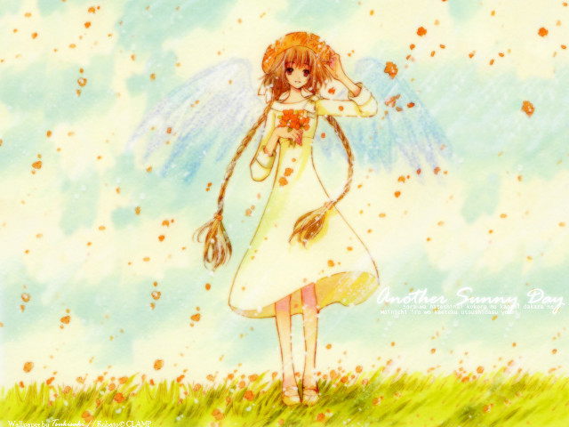 Girl white dress flower blue free wallpaper for desktop - medium preview image