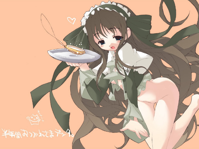 Girl food green dress pink free wallpaper for desktop - medium preview image