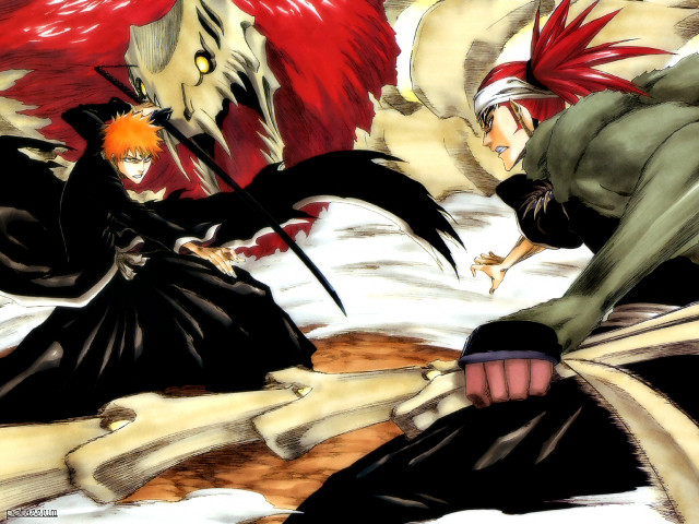 Red haired sword battle anime free wallpaper for desktop - medium preview image