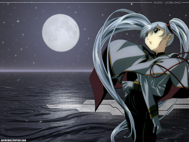 Anime astronaut fullmoon water night free wallpaper for desktop - medium preview image