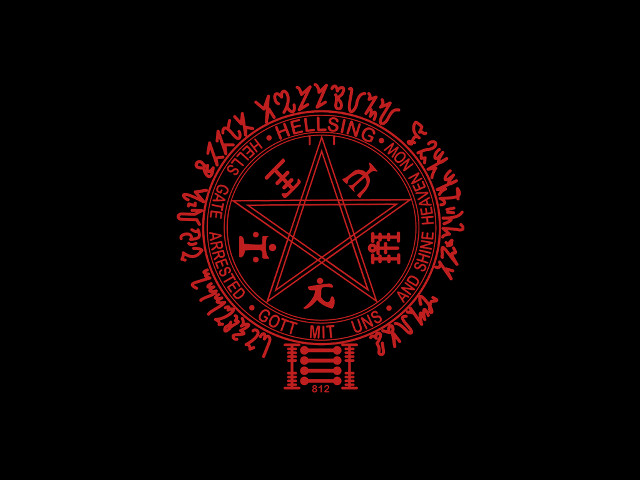 Pentagramus satan red ink tattoo free wallpaper for desktop - medium preview image