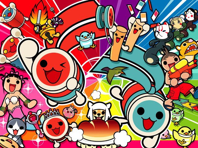 Cartoon characters grouped colorful background free wallpaper for desktop - medium preview image