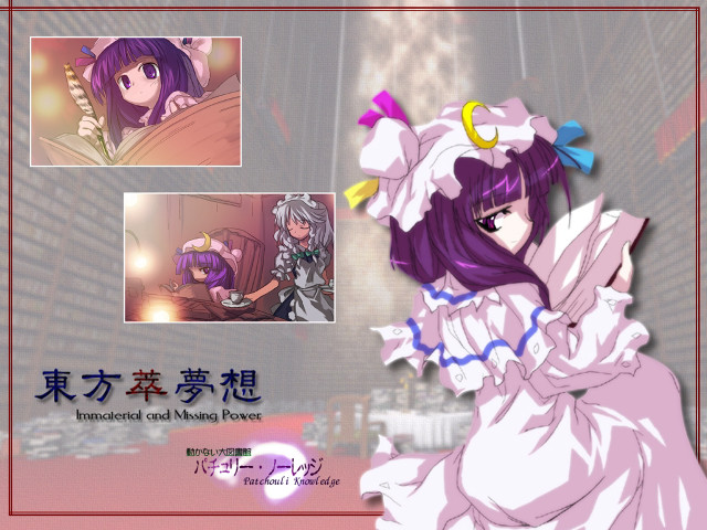 Purple hair girl library maid free wallpaper for desktop - medium preview image