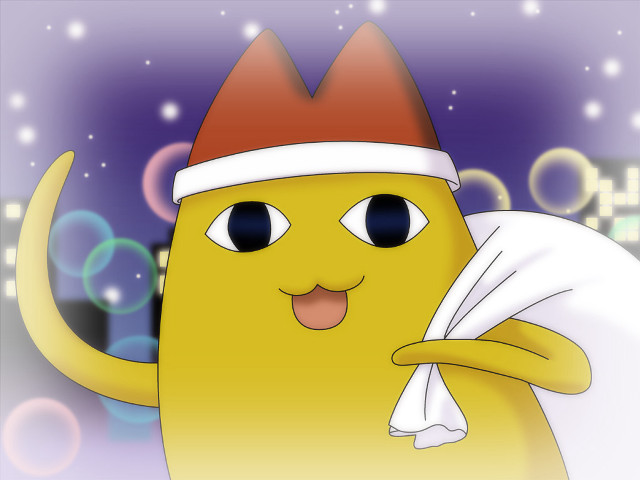 Pikachu santa hat bubbles night free wallpaper for desktop - medium preview image