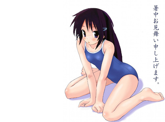 Aguri uchida blue swimsuit sitting free wallpaper for desktop - medium preview image