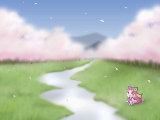 Pink cat field water sky free wallpaper for desktop - medium preview image