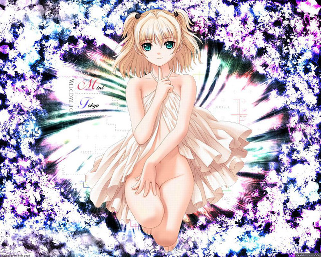 Butterfly girl floral stars holography free wallpaper for desktop - medium preview image