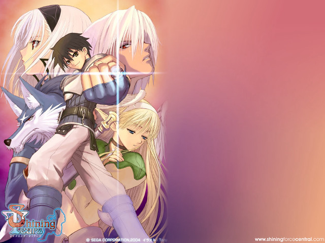 Anime characters pink purple white free wallpaper for desktop - medium preview image