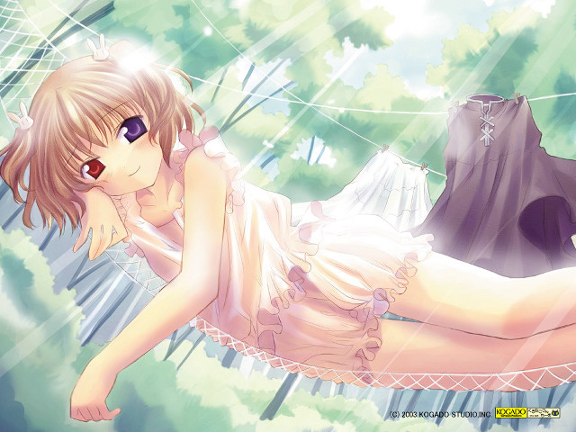 Hammock rain anime blush sky free wallpaper for desktop - medium preview image