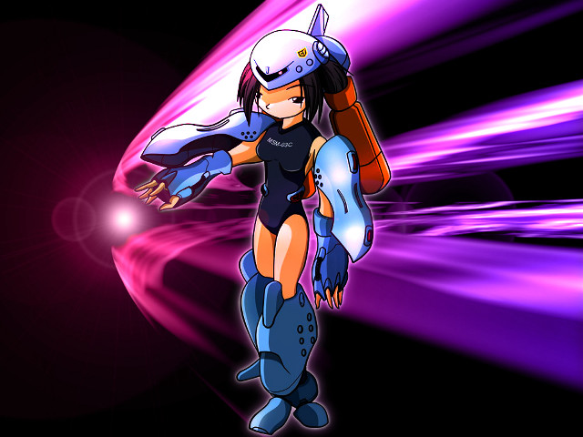 Cybernetic mecha musume helmet gloves free wallpaper for desktop - medium preview image