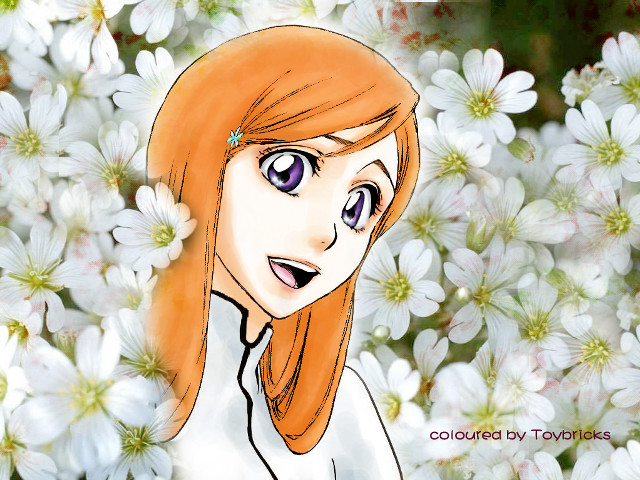 Red hair girl flower field free wallpaper for desktop - medium preview image