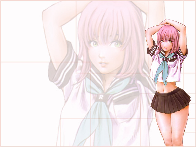 Pink haired girl school uniform #3 free wallpaper for desktop - medium preview image