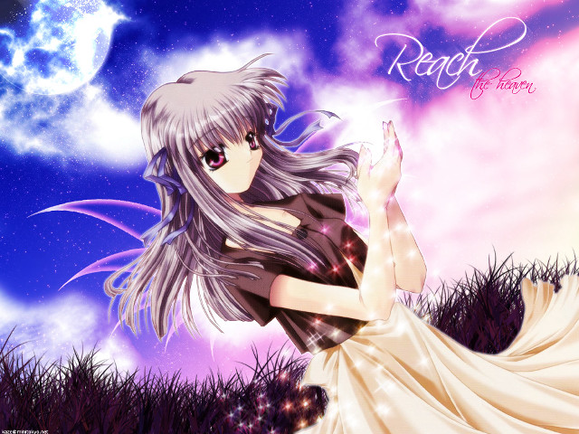 Girl dress sitting grass night free wallpaper for desktop - medium preview image