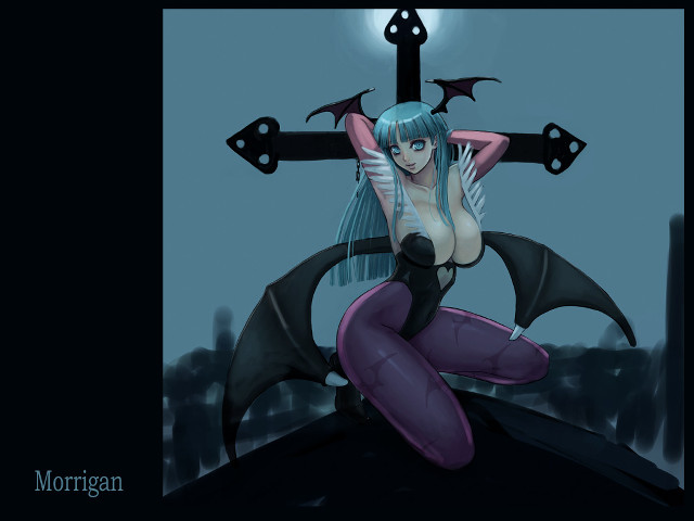 Gothic demon girl bat wings free wallpaper for desktop - medium preview image