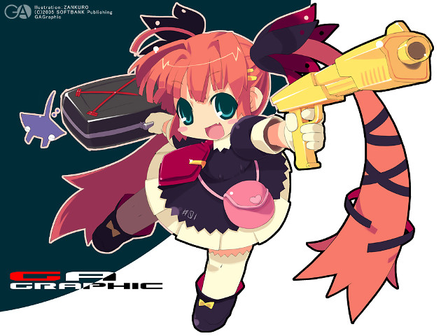 Cartoon girl fish gun yayoi free wallpaper for desktop - medium preview image