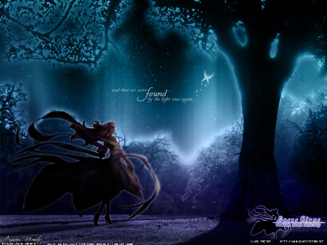 Woman horse forest night butterfly free wallpaper for desktop - medium preview image