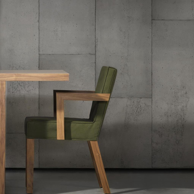 Chair table concrete wall wooden free wallpaper for tablet - medium preview image