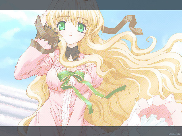 Blonde girl gun green eye free wallpaper for desktop - medium preview image