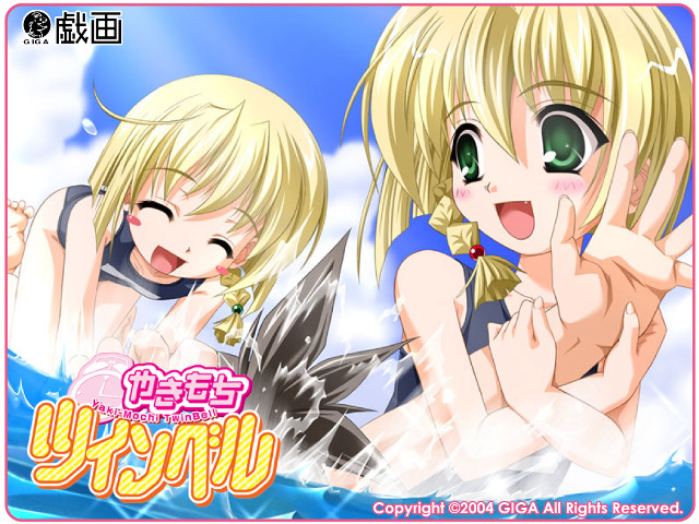 Anime girls water pose bird free wallpaper for desktop - medium preview image