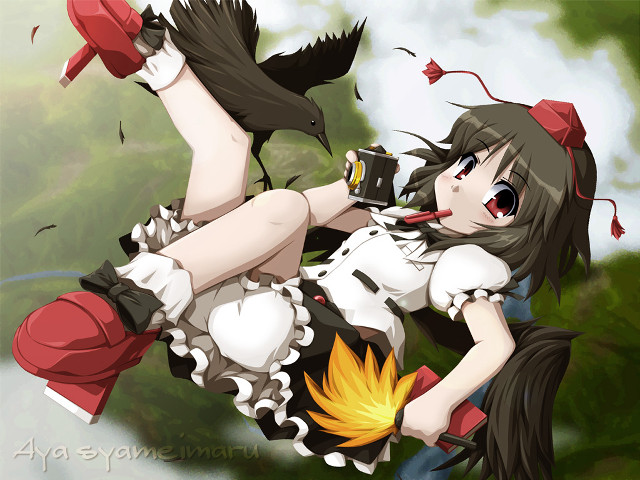 Cosplay bird wings black hair free wallpaper for desktop - medium preview image