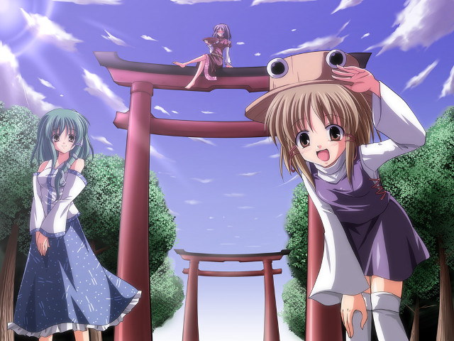 Aya goda sanae suwako shrine free wallpaper for desktop - medium preview image