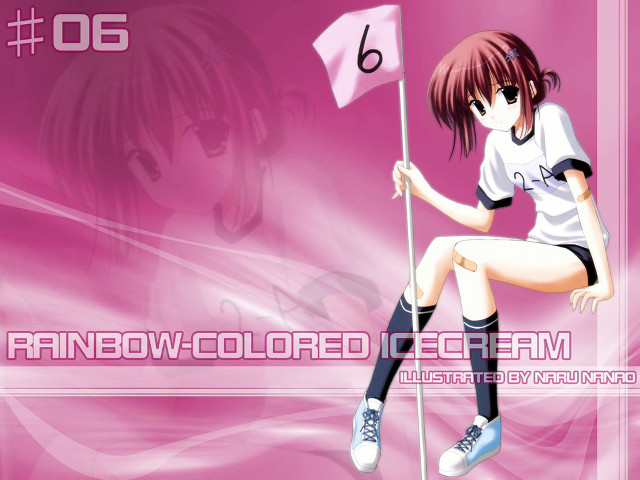 Girl flag pink background pastel free wallpaper for desktop - medium preview image