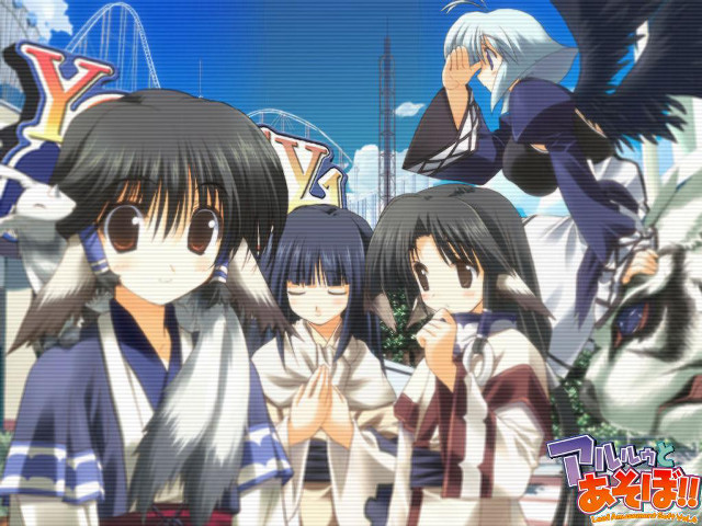 Anime girls ferriswheel kimono blush free wallpaper for desktop - medium preview image