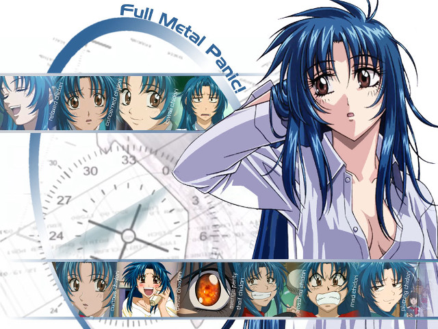 Bluehair clock fullmetalpanic eizankikukawa anime free wallpaper for desktop - medium preview image