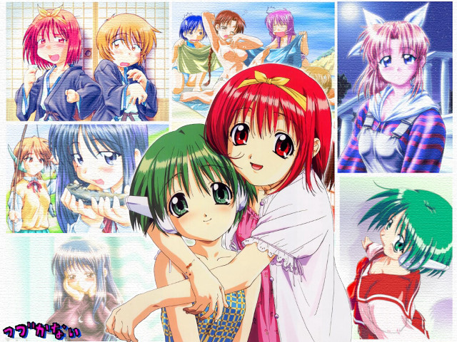 Anime hugging girls wall #1999 free wallpaper for desktop - medium preview image