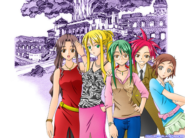 Anime girls cityscape flowers lyco free wallpaper for desktop - medium preview image