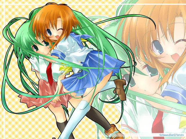 Long hair green hair sword free wallpaper for desktop - medium preview image