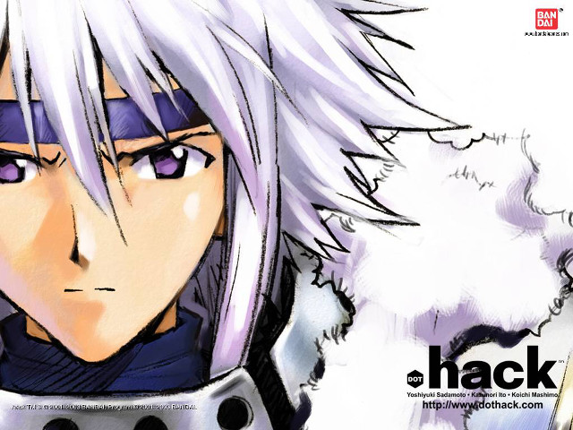 Anime white haired purple eyes free wallpaper for desktop - medium preview image